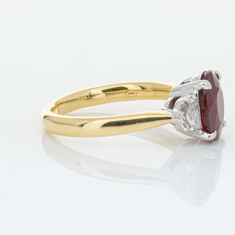18ct Yellow Gold Ruby & Diamond Ring-Ring-Walker & Hall