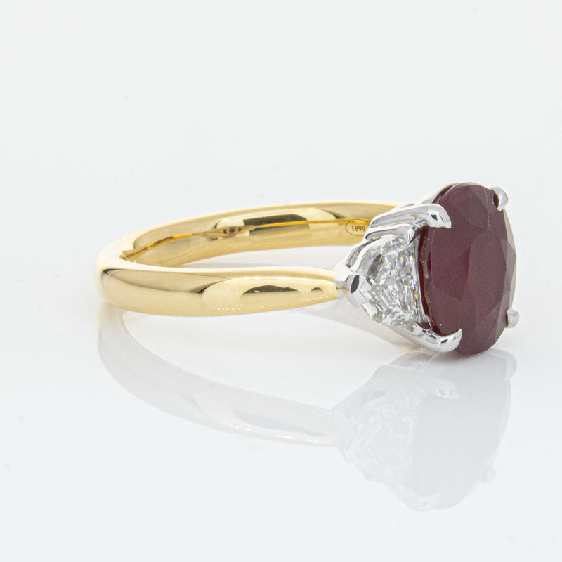 18ct Yellow Gold Ruby & Diamond Ring-Ring-Walker & Hall