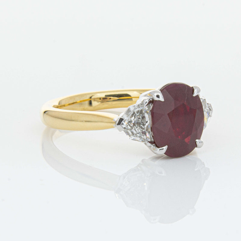18ct Yellow Gold Ruby & Diamond Ring-Ring-Walker & Hall