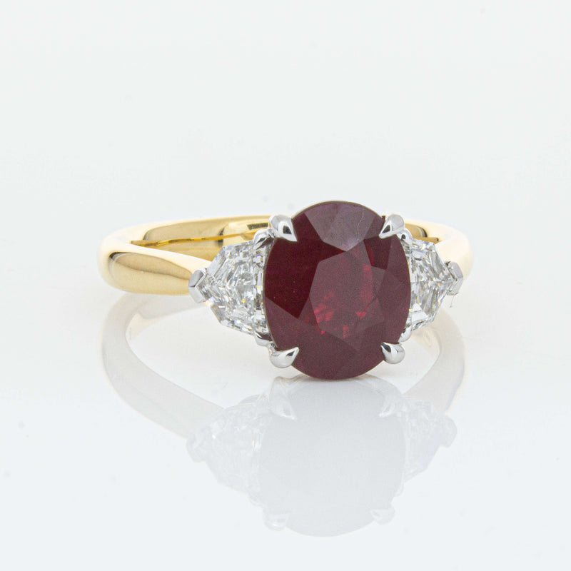 18ct Yellow Gold Ruby & Diamond Ring-Ring-Walker & Hall