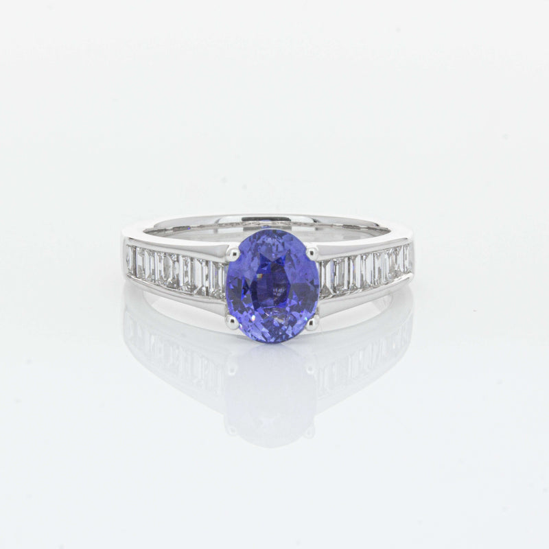 18ct White Gold 1.69ct Sapphire & Diamond Ring-Ring-Walker & Hall