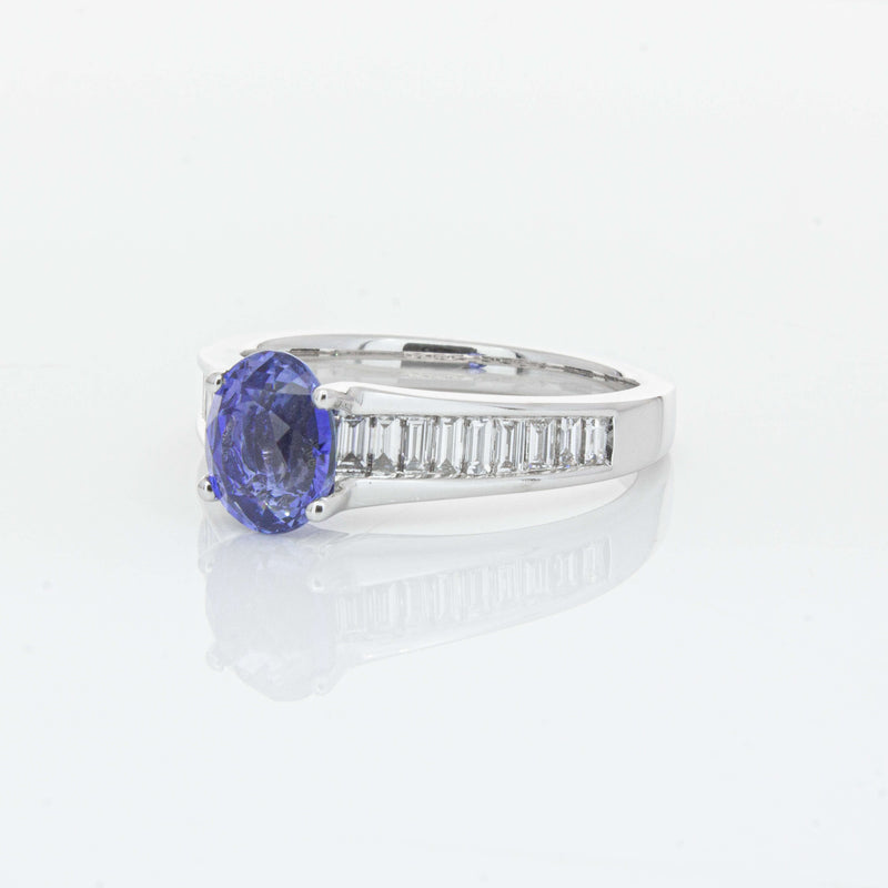 18ct White Gold 1.69ct Sapphire & Diamond Ring-Ring-Walker & Hall