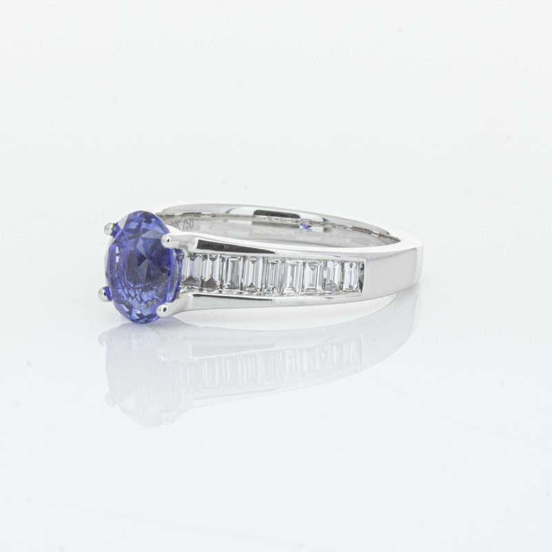18ct White Gold 1.69ct Sapphire & Diamond Ring-Ring-Walker & Hall