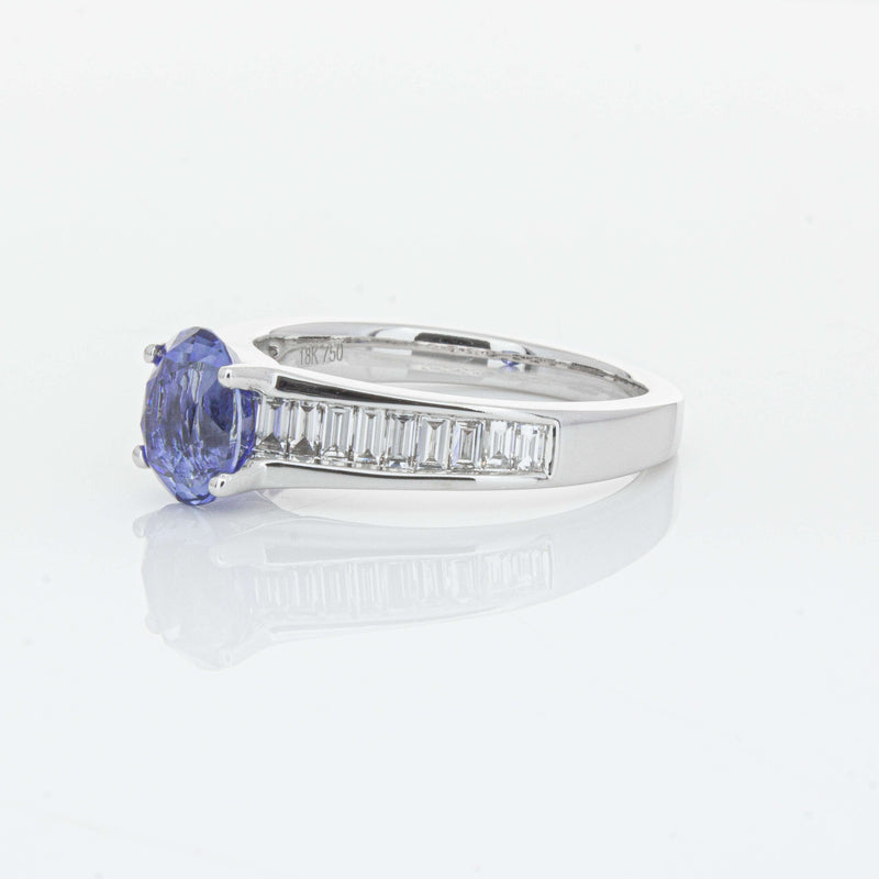 18ct White Gold 1.69ct Sapphire & Diamond Ring-Ring-Walker & Hall