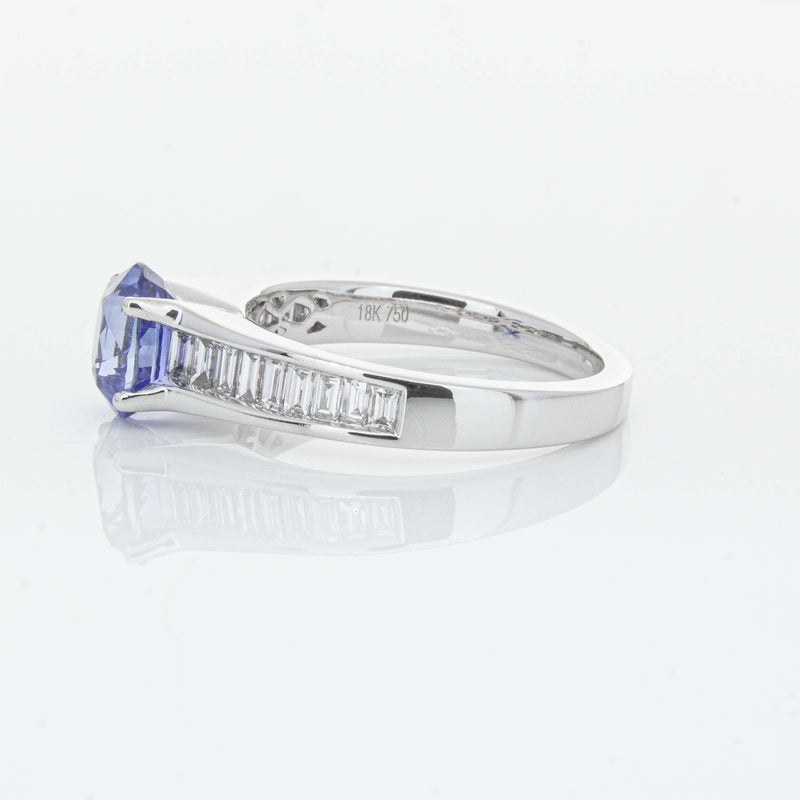 18ct White Gold 1.69ct Sapphire & Diamond Ring-Ring-Walker & Hall