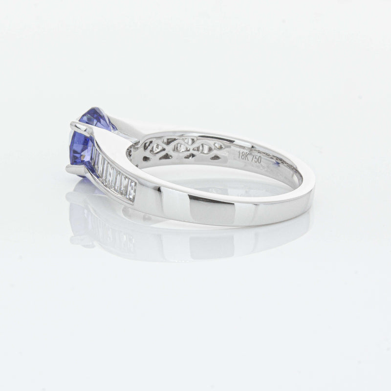 18ct White Gold 1.69ct Sapphire & Diamond Ring-Ring-Walker & Hall