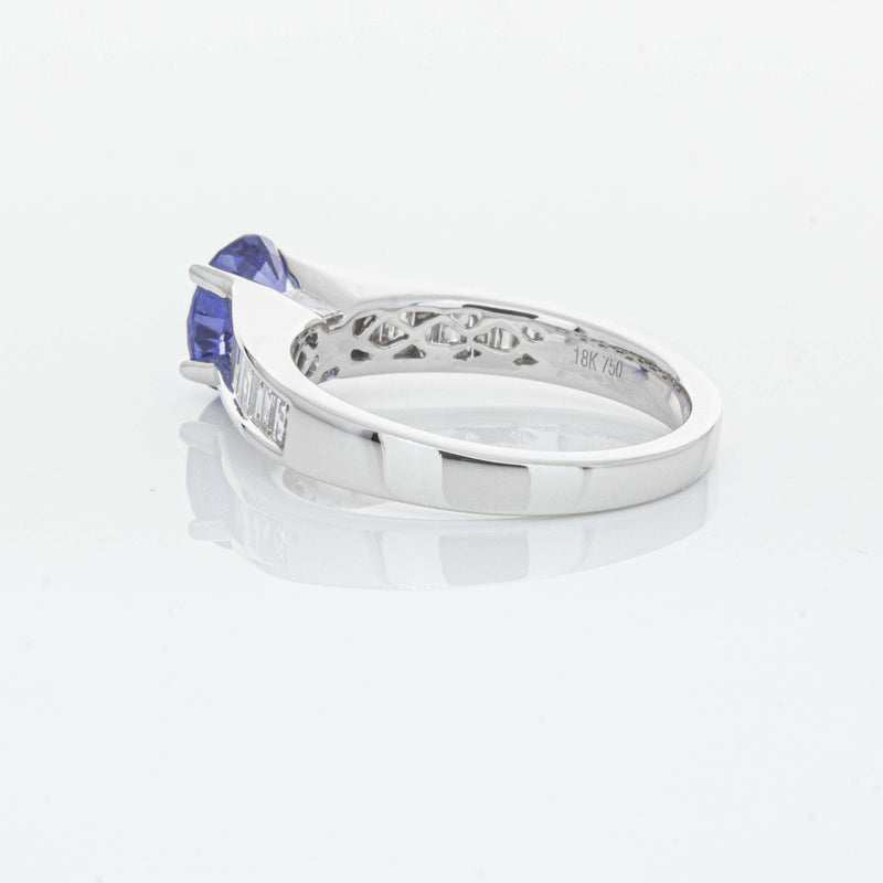 18ct White Gold 1.69ct Sapphire & Diamond Ring-Ring-Walker & Hall