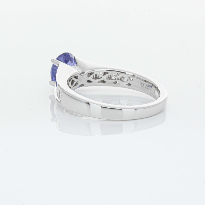 18ct White Gold 1.69ct Sapphire & Diamond Ring-Ring-Walker & Hall