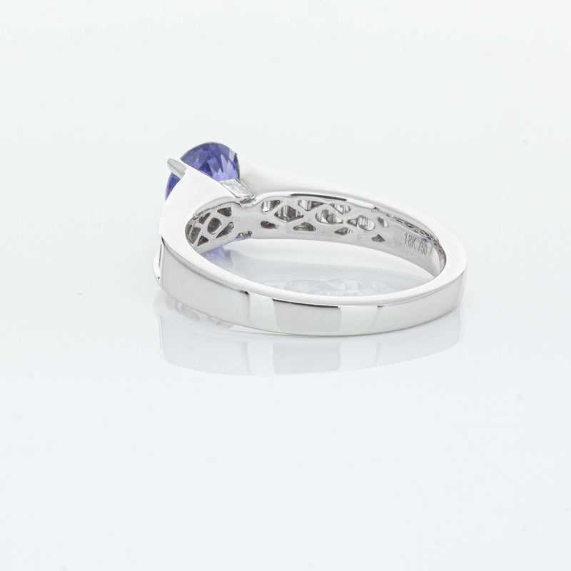 18ct White Gold 1.69ct Sapphire & Diamond Ring-Ring-Walker & Hall