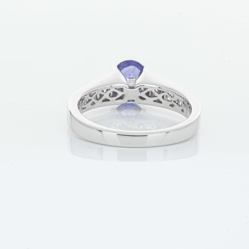 18ct White Gold 1.69ct Sapphire & Diamond Ring-Ring-Walker & Hall
