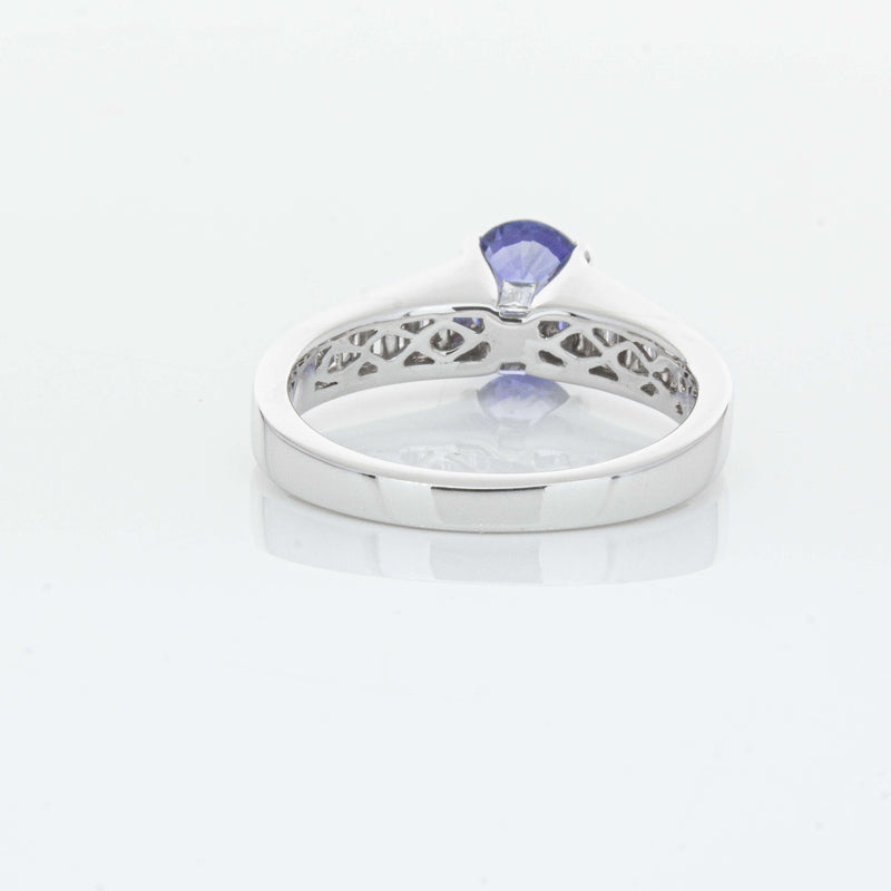 18ct White Gold 1.69ct Sapphire & Diamond Ring-Ring-Walker & Hall