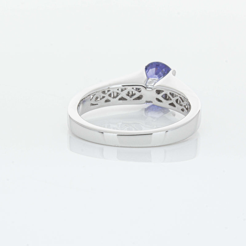 18ct White Gold 1.69ct Sapphire & Diamond Ring-Ring-Walker & Hall