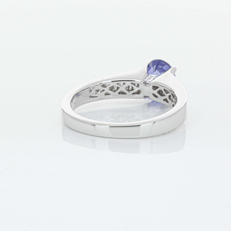 18ct White Gold 1.69ct Sapphire & Diamond Ring-Ring-Walker & Hall
