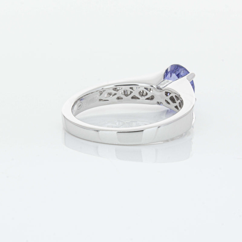 18ct White Gold 1.69ct Sapphire & Diamond Ring-Ring-Walker & Hall