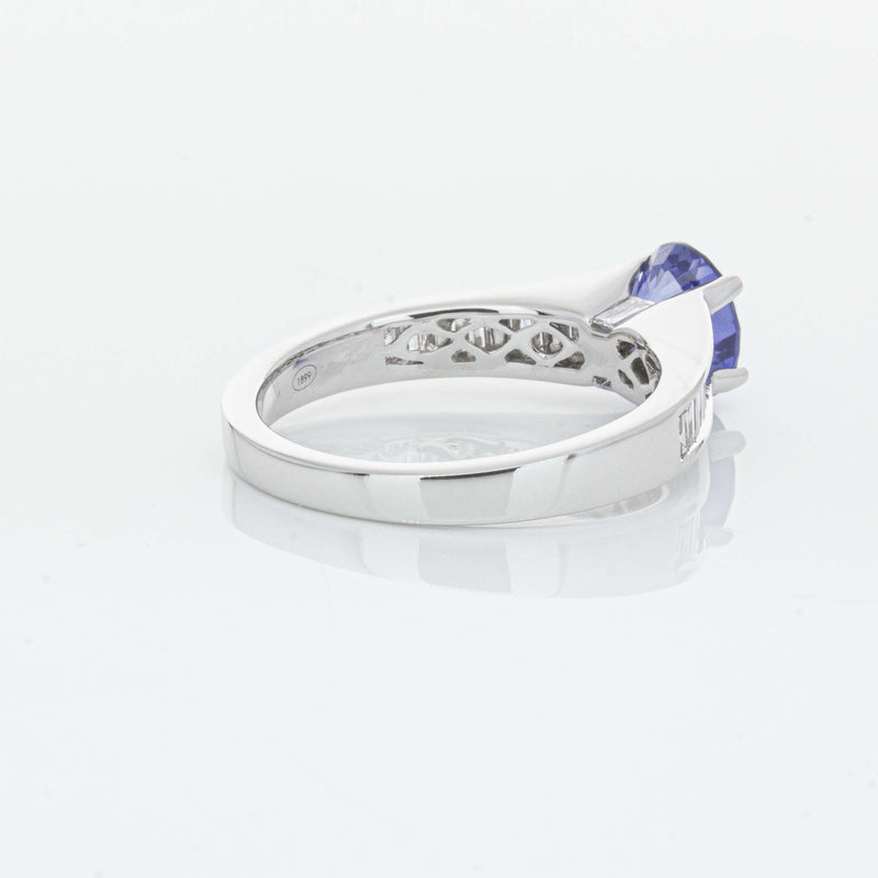 18ct White Gold 1.69ct Sapphire & Diamond Ring-Ring-Walker & Hall