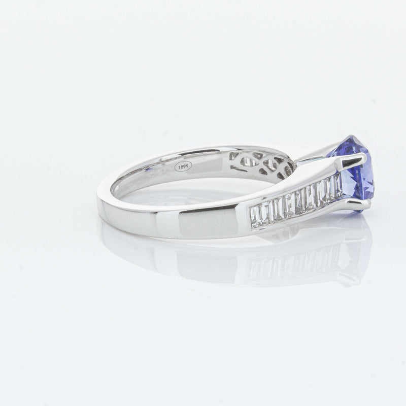 18ct White Gold 1.69ct Sapphire & Diamond Ring-Ring-Walker & Hall