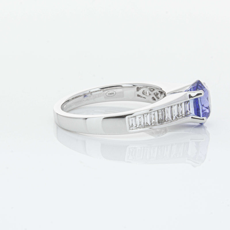 18ct White Gold 1.69ct Sapphire & Diamond Ring-Ring-Walker & Hall