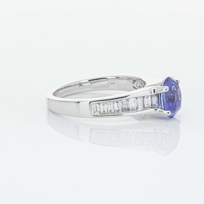 18ct White Gold 1.69ct Sapphire & Diamond Ring-Ring-Walker & Hall