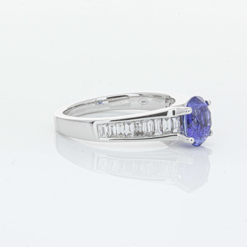 18ct White Gold 1.69ct Sapphire & Diamond Ring-Ring-Walker & Hall