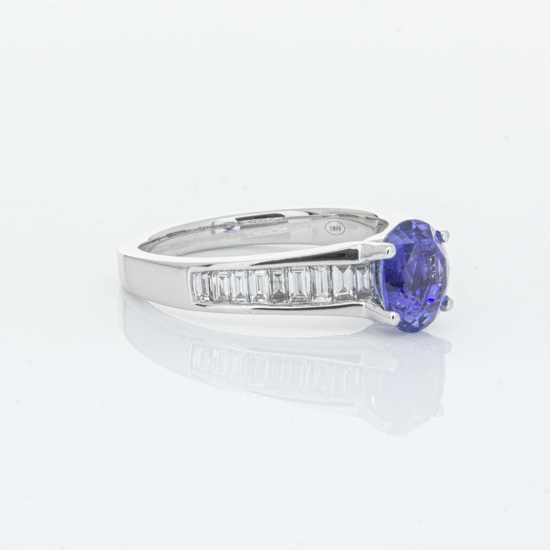 18ct White Gold 1.69ct Sapphire & Diamond Ring-Ring-Walker & Hall