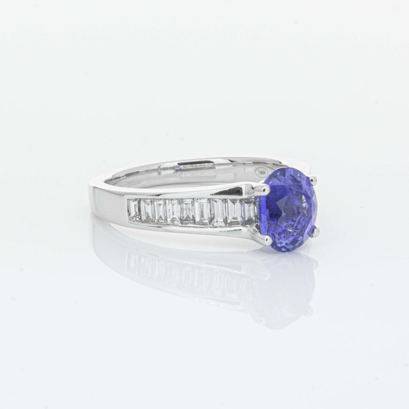 18ct White Gold 1.69ct Sapphire & Diamond Ring-Ring-Walker & Hall