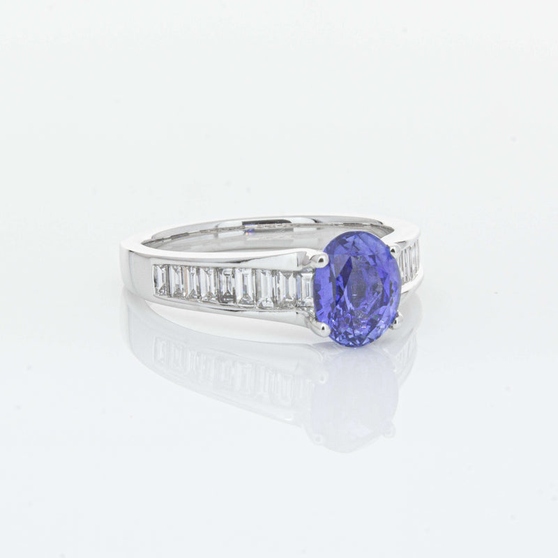 18ct White Gold 1.69ct Sapphire & Diamond Ring-Ring-Walker & Hall