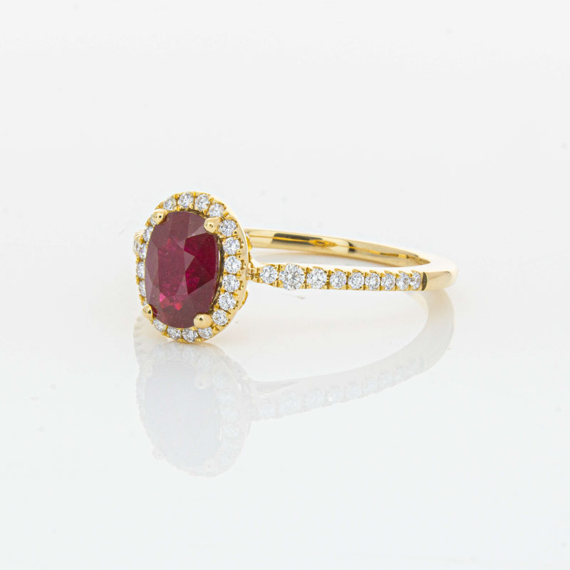 18ct Yellow Gold 1.03ct Ruby & Diamond Mini Sierra Ring-Ring-Walker & Hall