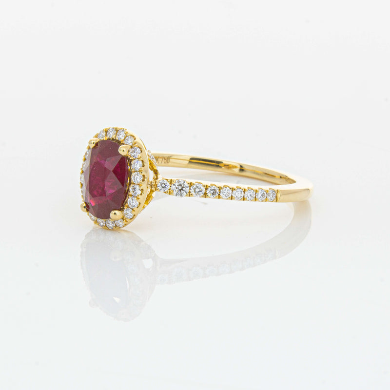 18ct Yellow Gold 1.03ct Ruby & Diamond Mini Sierra Ring-Ring-Walker & Hall