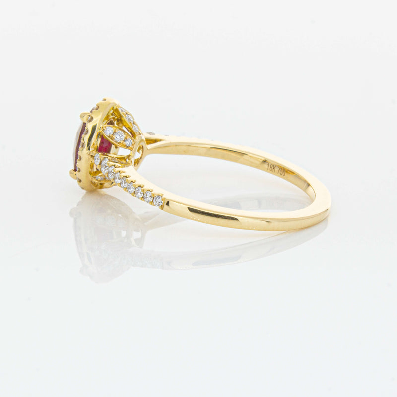 18ct Yellow Gold 1.03ct Ruby & Diamond Mini Sierra Ring-Ring-Walker & Hall