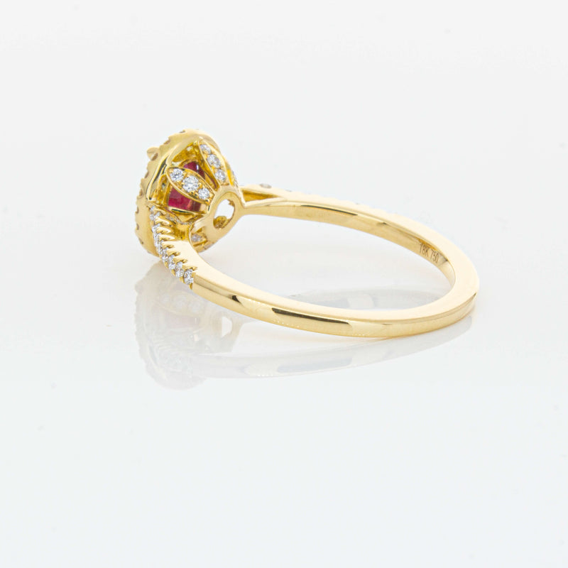 18ct Yellow Gold 1.03ct Ruby & Diamond Mini Sierra Ring-Ring-Walker & Hall