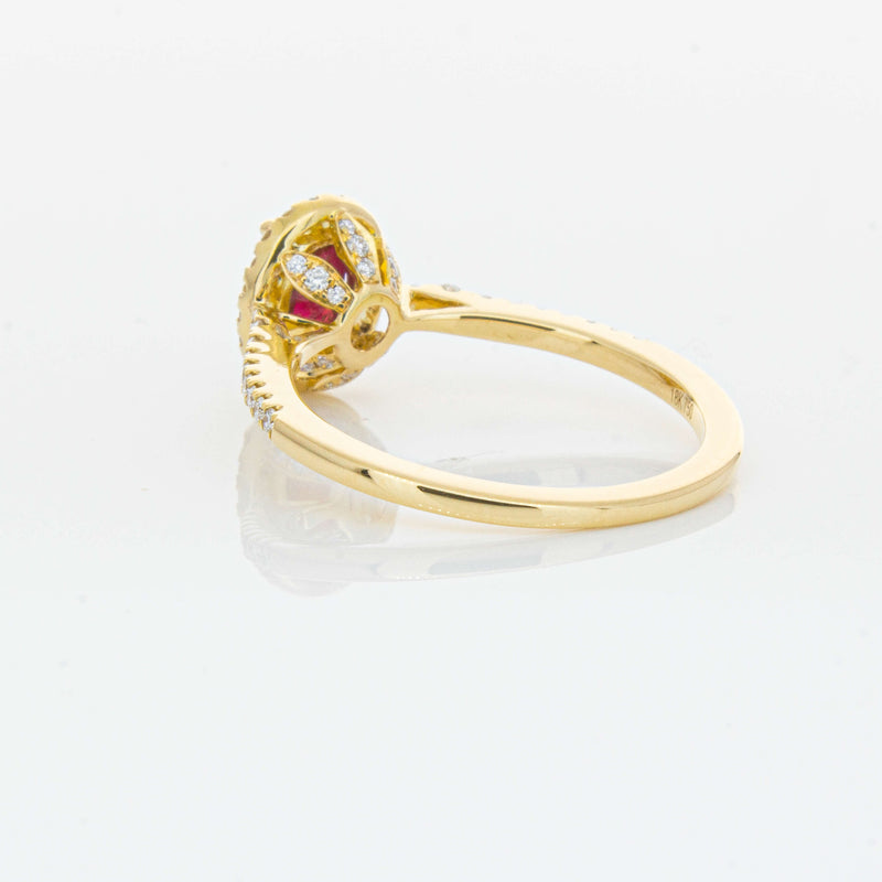 18ct Yellow Gold 1.03ct Ruby & Diamond Mini Sierra Ring-Ring-Walker & Hall