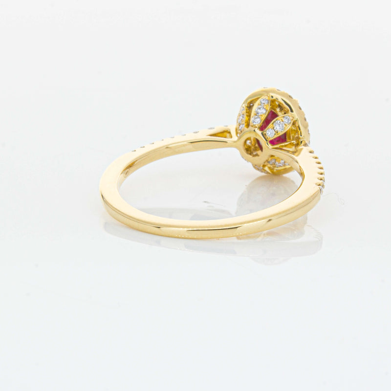 18ct Yellow Gold 1.03ct Ruby & Diamond Mini Sierra Ring-Ring-Walker & Hall