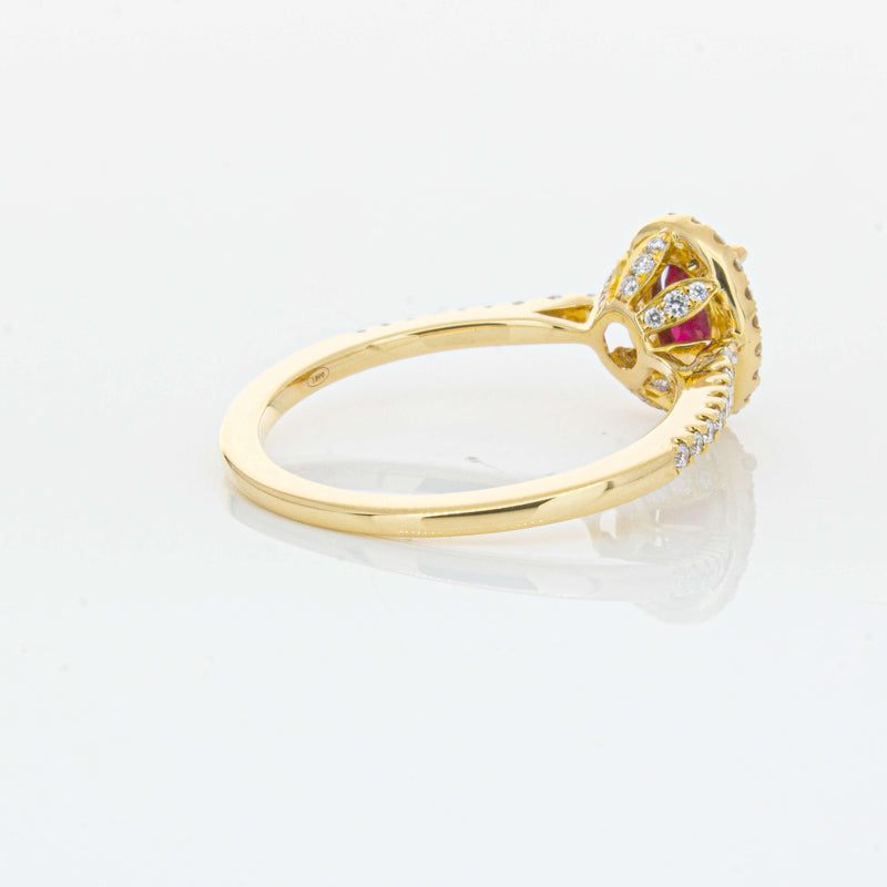 18ct Yellow Gold 1.03ct Ruby & Diamond Mini Sierra Ring-Ring-Walker & Hall