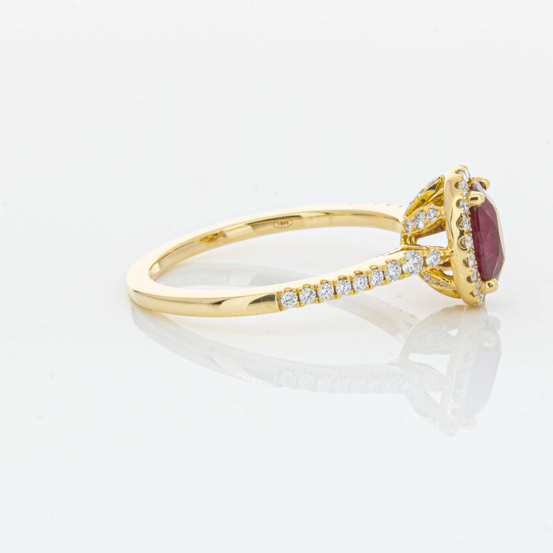 18ct Yellow Gold 1.03ct Ruby & Diamond Mini Sierra Ring-Ring-Walker & Hall