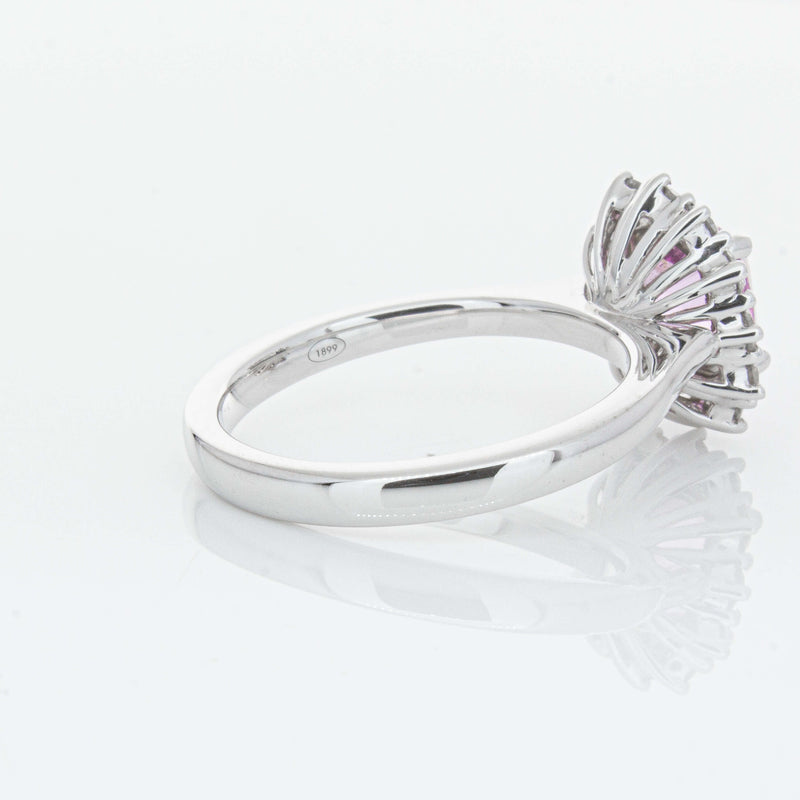 18ct White Gold 2.03ct Pink Sapphire & Diamond Belle Ring-Ring-Walker & Hall
