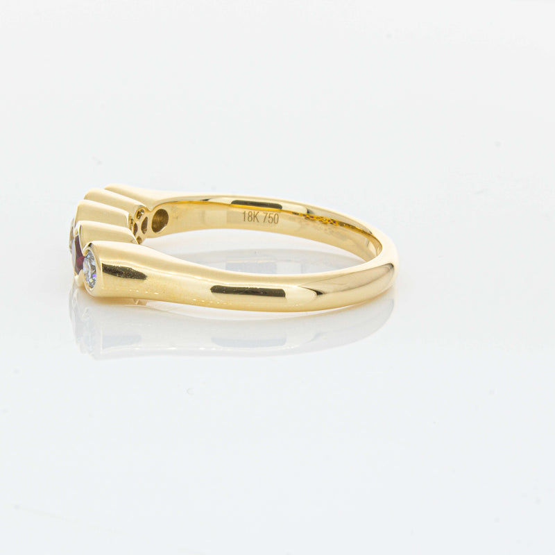 18ct Yellow Gold Ruby & Diamond Five-Stone Natalia Ring-Ring-Walker & Hall