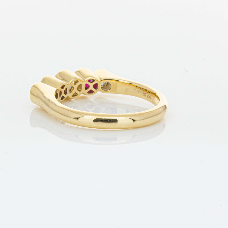 18ct Yellow Gold Ruby & Diamond Five-Stone Natalia Ring-Ring-Walker & Hall
