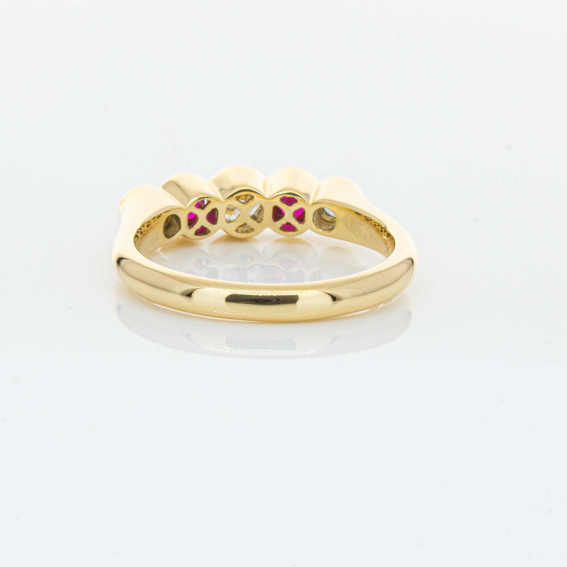 18ct Yellow Gold Ruby & Diamond Five-Stone Natalia Ring-Ring-Walker & Hall