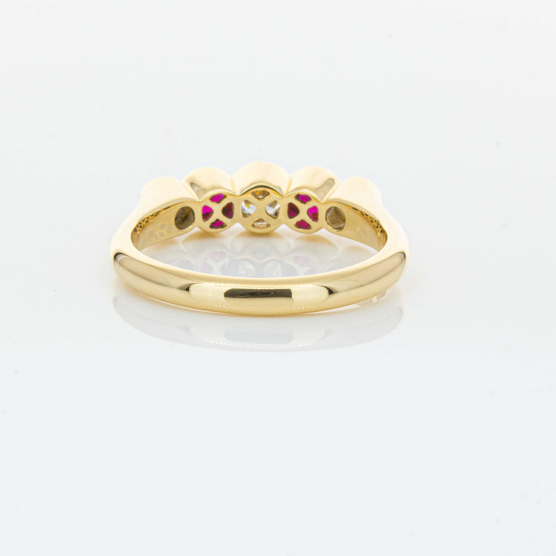 18ct Yellow Gold Ruby & Diamond Five-Stone Natalia Ring-Ring-Walker & Hall