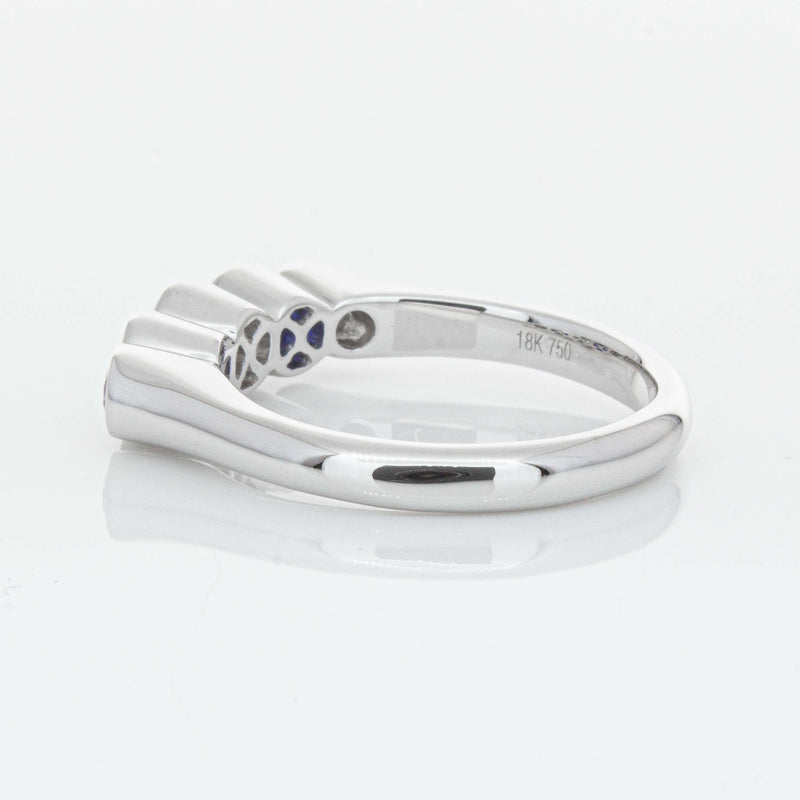 18ct White Gold Sapphire & Diamond Five-Stone Natalia Ring-Ring-Walker & Hall