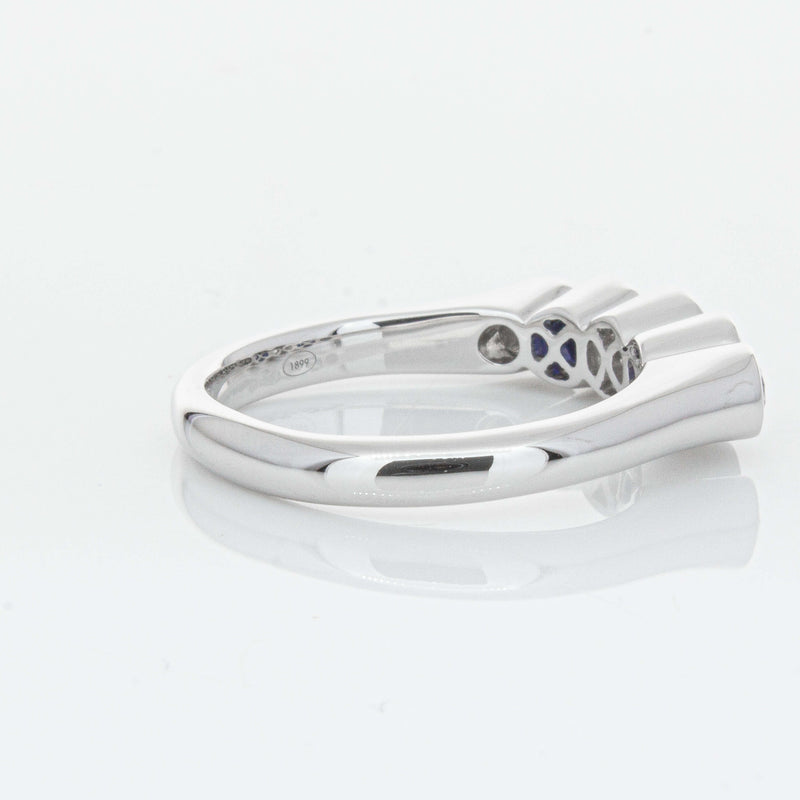 18ct White Gold Sapphire & Diamond Five-Stone Natalia Ring-Ring-Walker & Hall