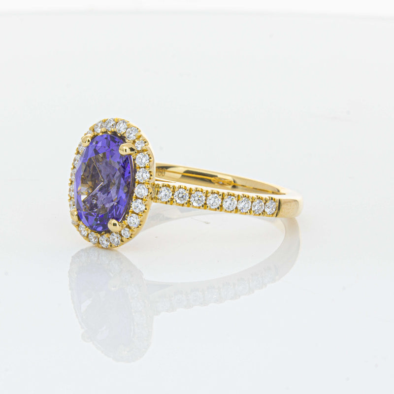 18ct Yellow Gold 1.95ct Tanzanite & Diamond Ring-Ring-Walker & Hall