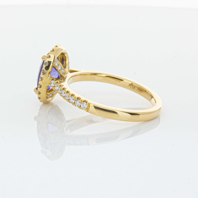 18ct Yellow Gold 1.95ct Tanzanite & Diamond Ring-Ring-Walker & Hall