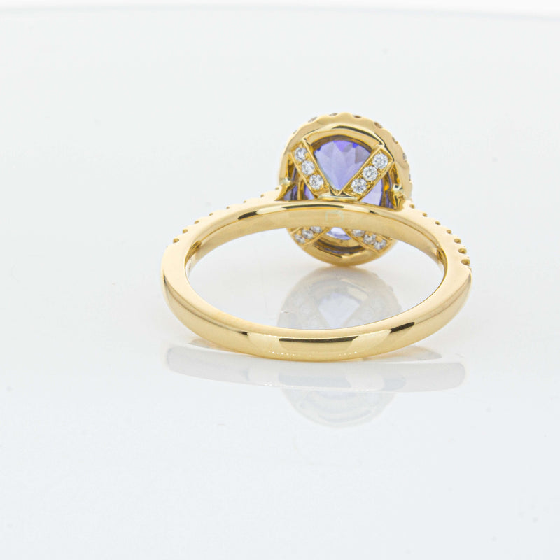 18ct Yellow Gold 1.95ct Tanzanite & Diamond Ring-Ring-Walker & Hall