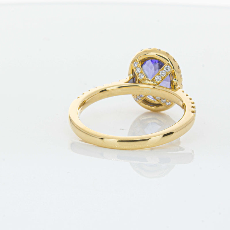 18ct Yellow Gold 1.95ct Tanzanite & Diamond Ring-Ring-Walker & Hall