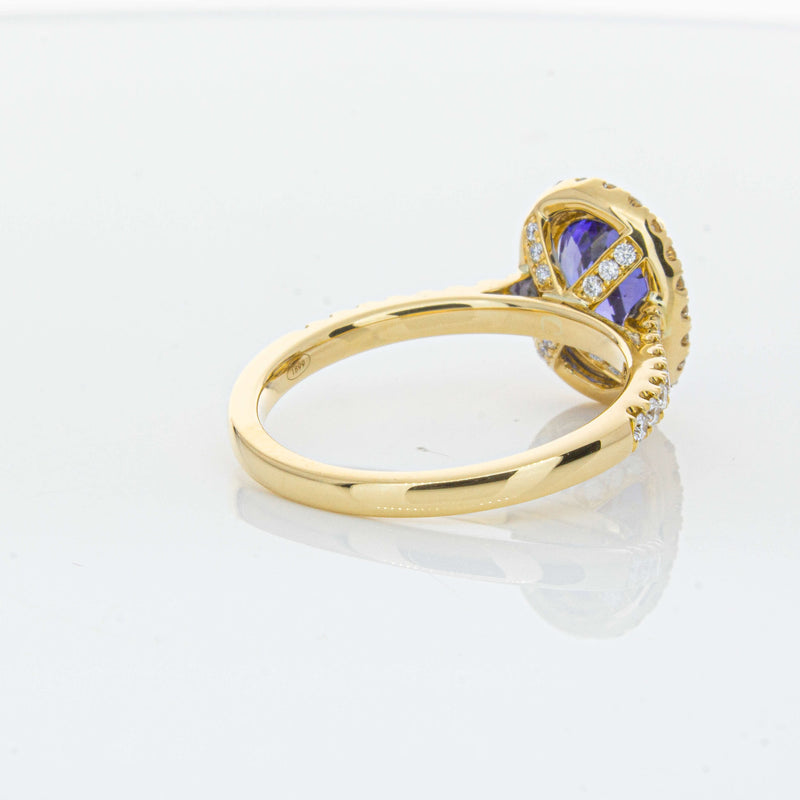 18ct Yellow Gold 1.95ct Tanzanite & Diamond Ring-Ring-Walker & Hall