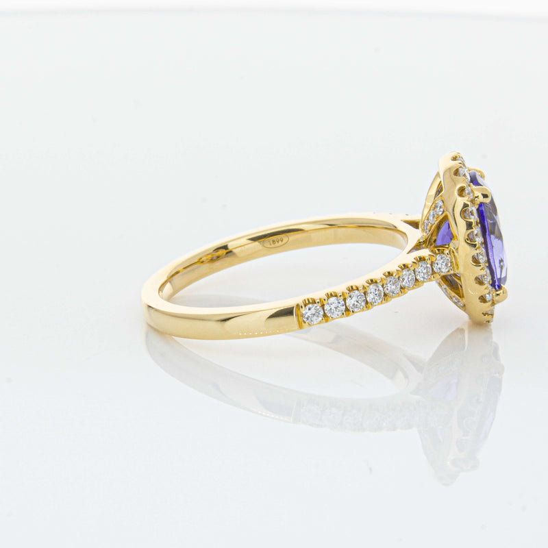 18ct Yellow Gold 1.95ct Tanzanite & Diamond Ring-Ring-Walker & Hall