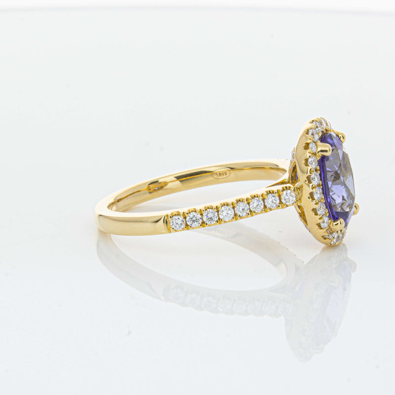 18ct Yellow Gold 1.95ct Tanzanite & Diamond Ring-Ring-Walker & Hall