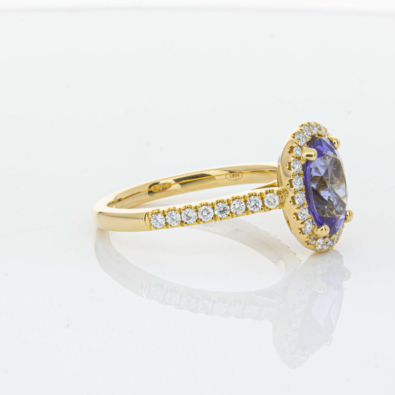 18ct Yellow Gold 1.95ct Tanzanite & Diamond Ring-Ring-Walker & Hall