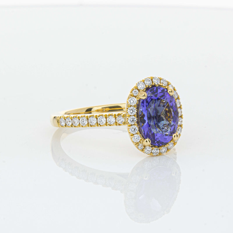 18ct Yellow Gold 1.95ct Tanzanite & Diamond Ring-Ring-Walker & Hall